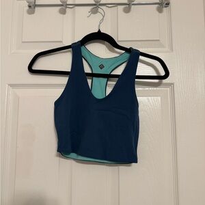 Prana Blue and Teal Reversible Crop Top